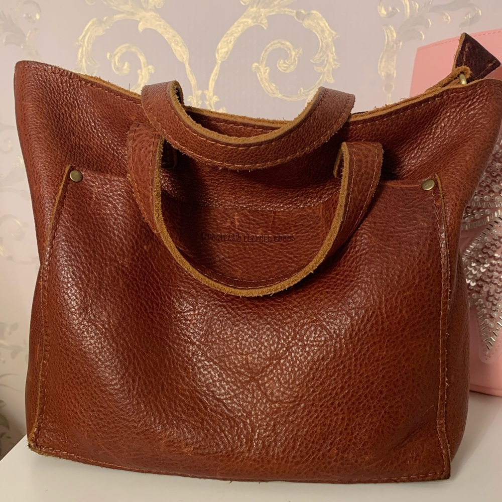 Portland Leather Small Tote Bag Nutmeg